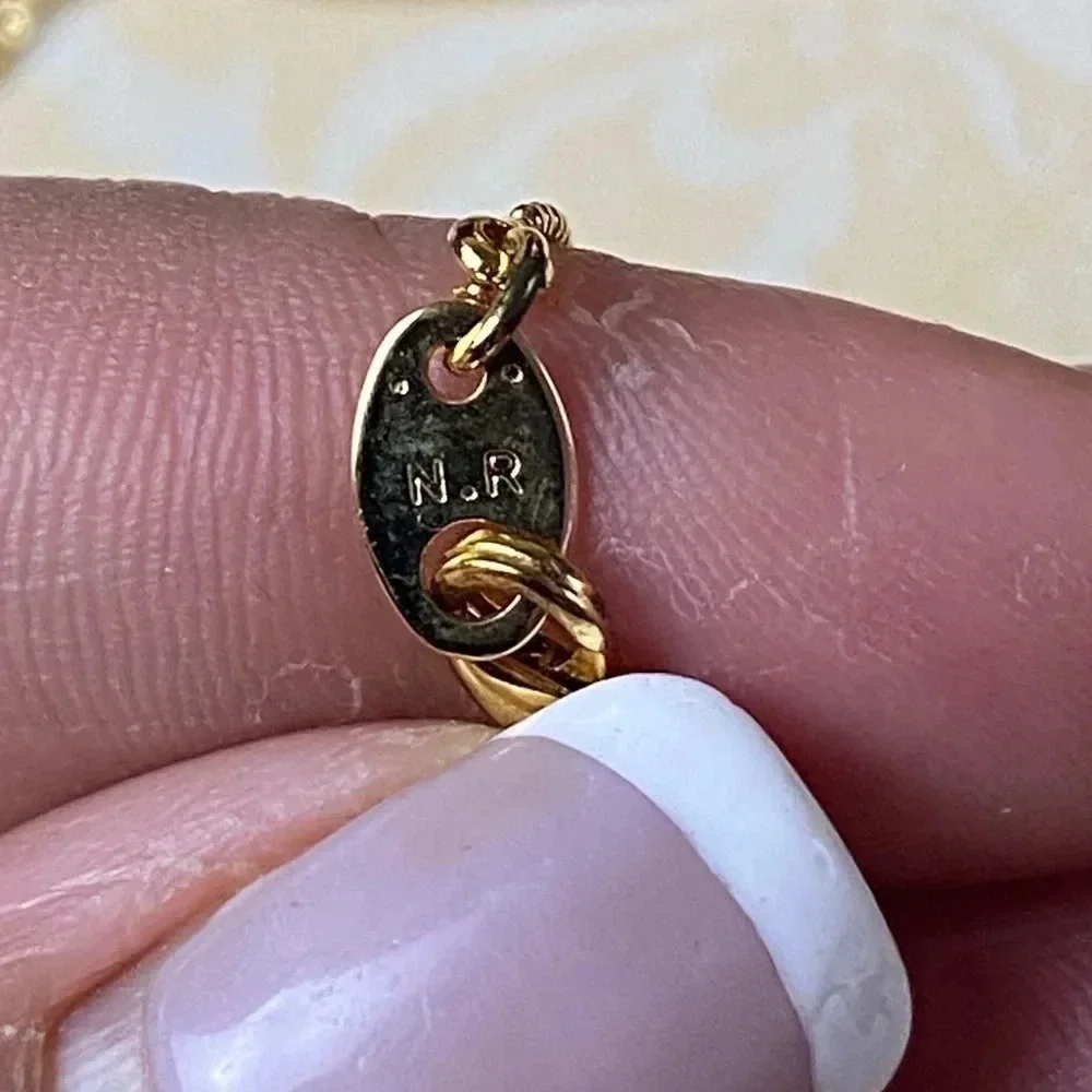 Vintage - Nina Ricci Gold Plated Citrine Glass & Rhinestone Necklace